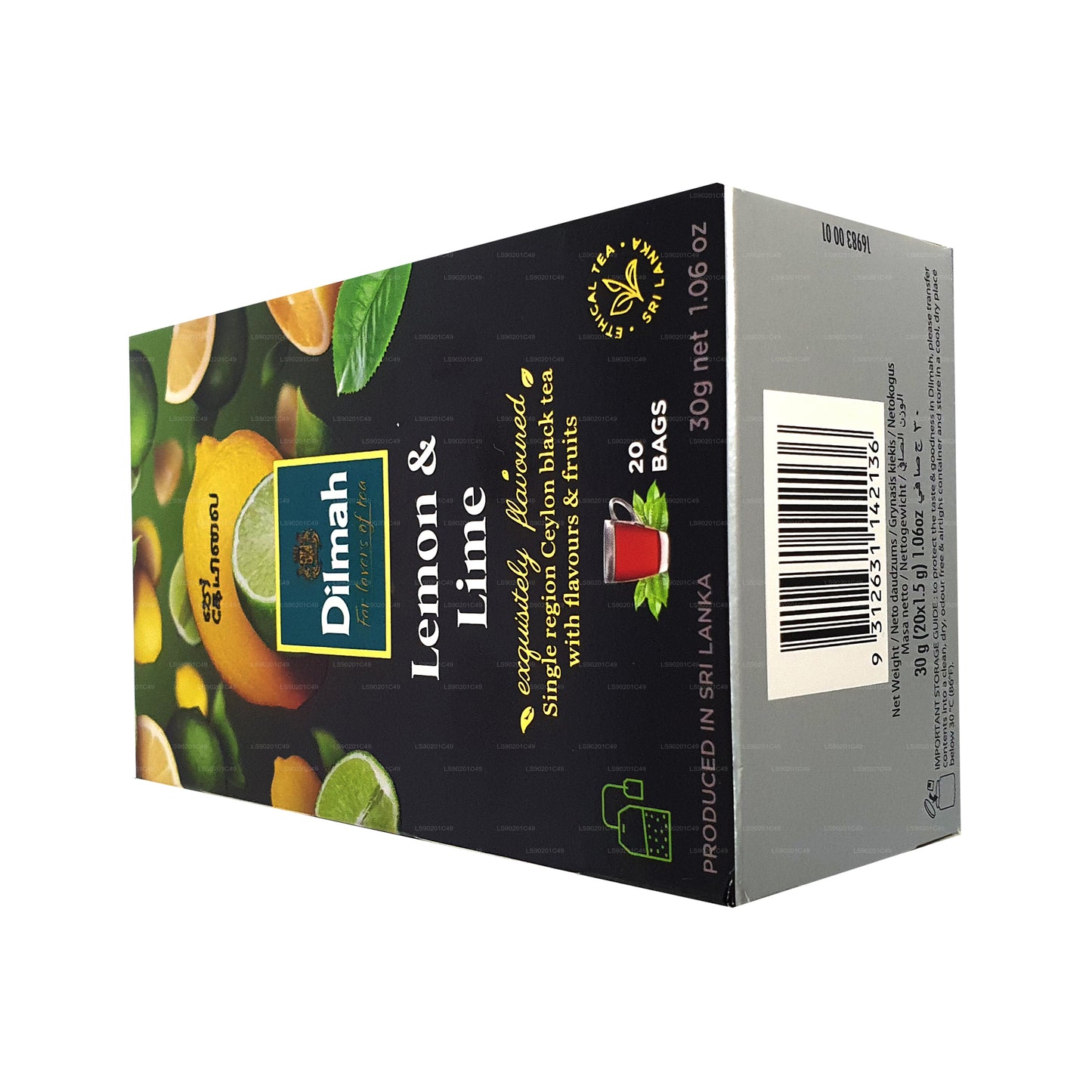 Thé aromatisé au citron Dilmah (30g) 20 sachets