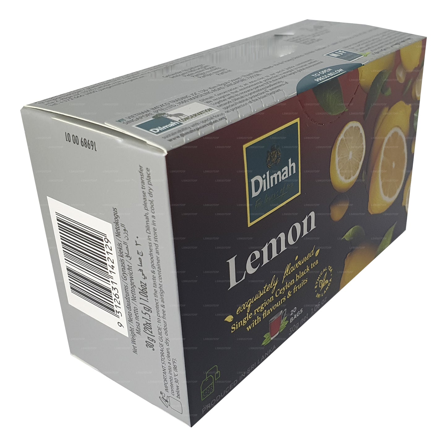 Thé aromatisé au citron Dilmah (30g) 20 sachets