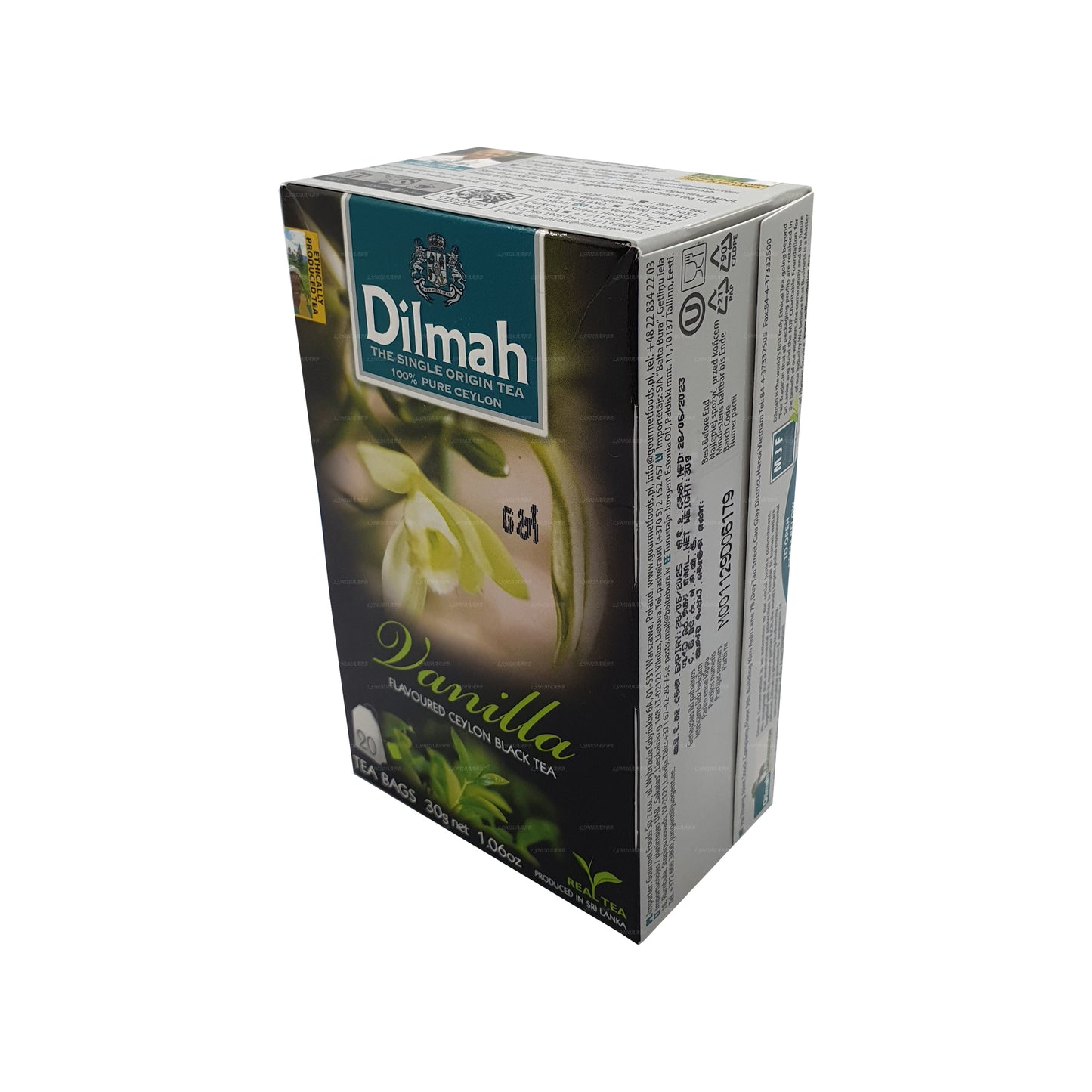 Thé aromatisé à la vanille Dilmah (40g) 20 sachets de thé