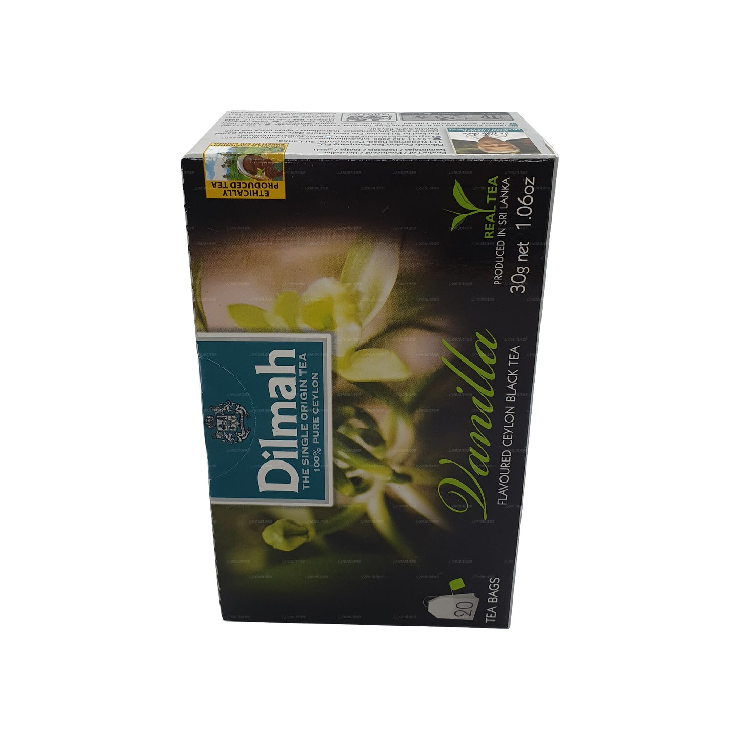 Thé aromatisé à la vanille Dilmah (40g) 20 sachets de thé