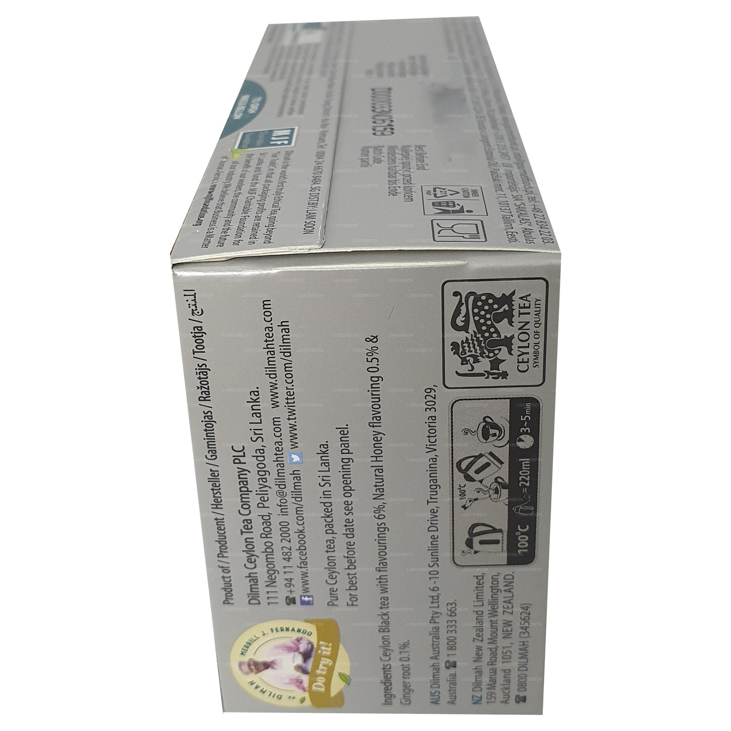 Thé aromatisé au gingembre et au miel Dilmah (30g) 20 sachets