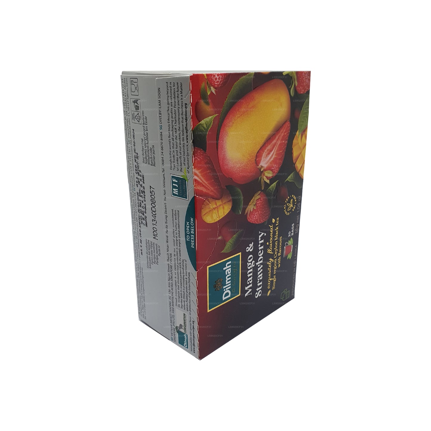 Thé aromatisé à la mangue et à la fraise Dilmah (30g) 20 sachets