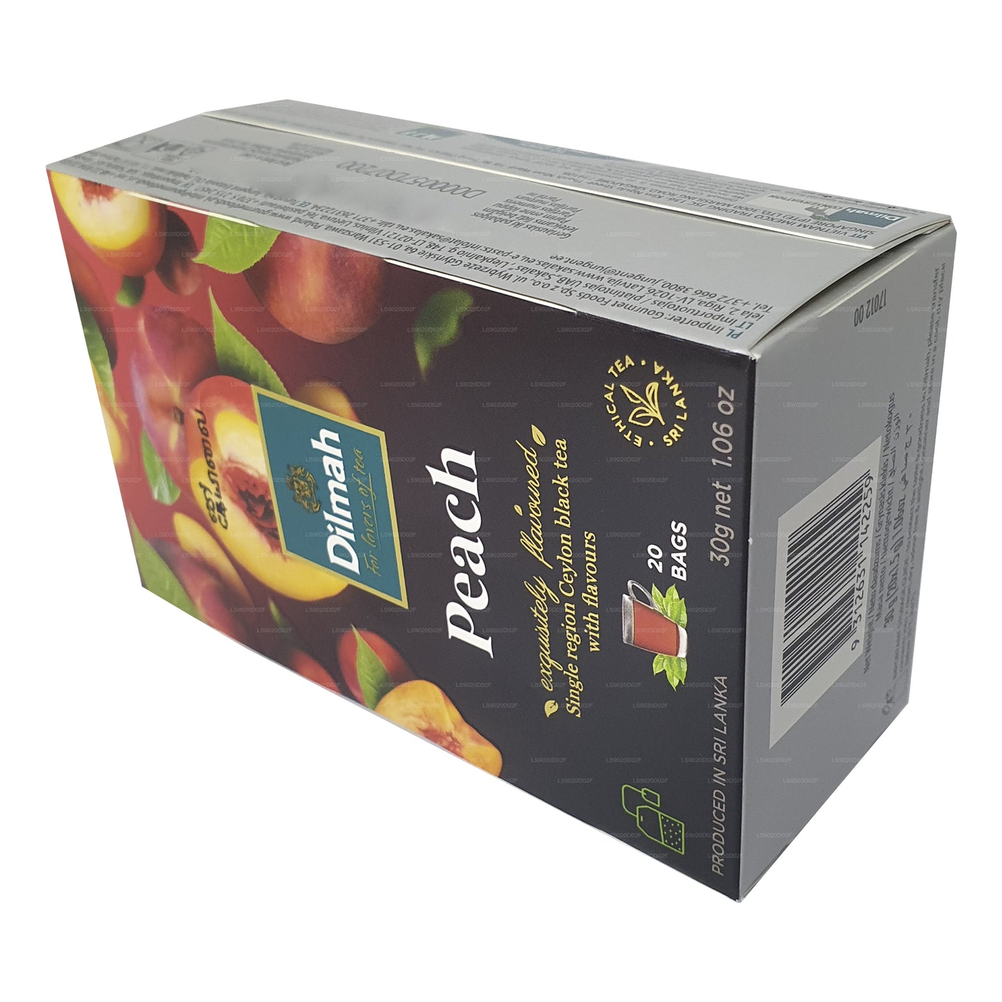 Thé noir de Ceylan aromatisé à la pêche Dilmah (30g) 20 sachets