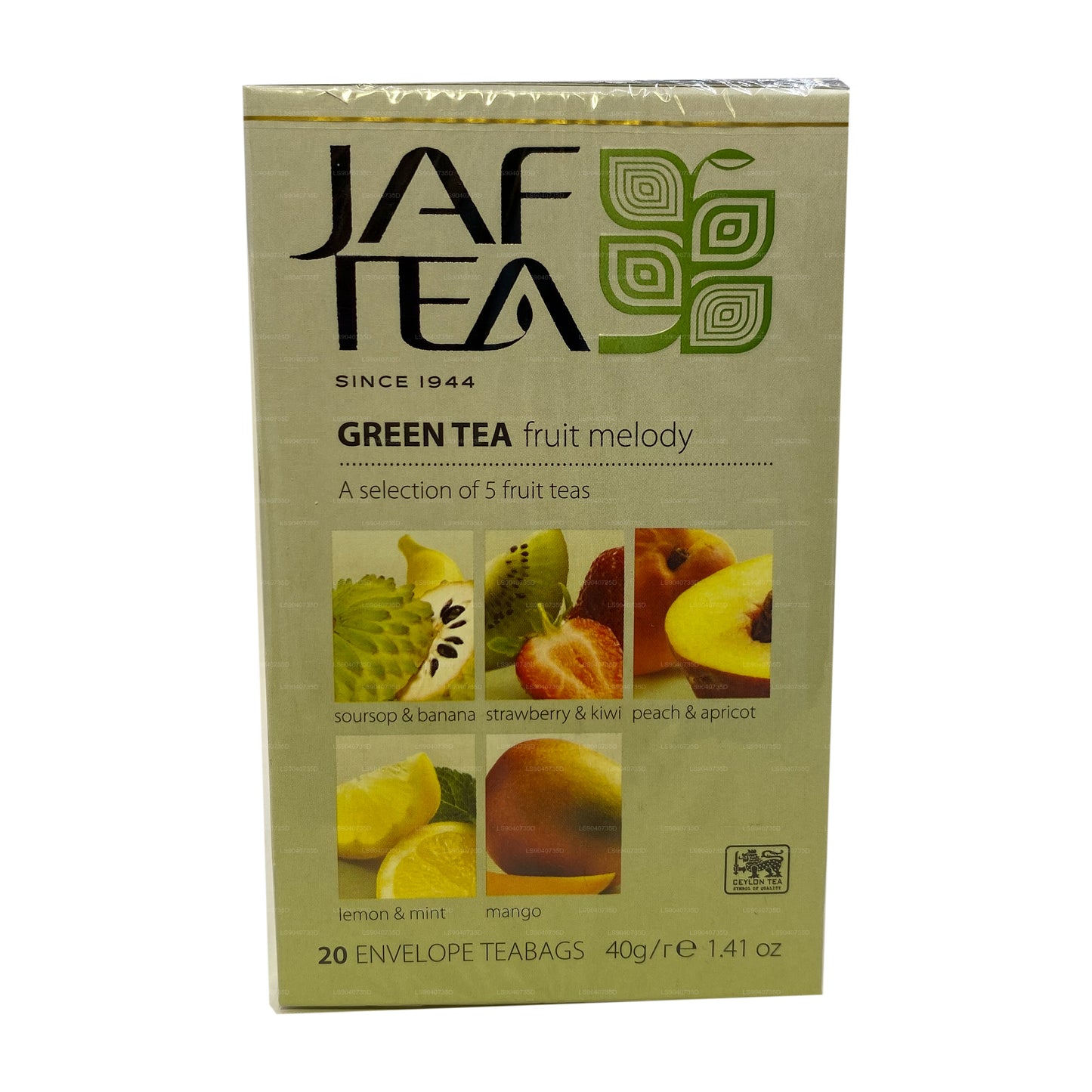 Jaf Tea Pure Green Collection Thé vert Fruit Melody (40g) 20 sachets de thé
