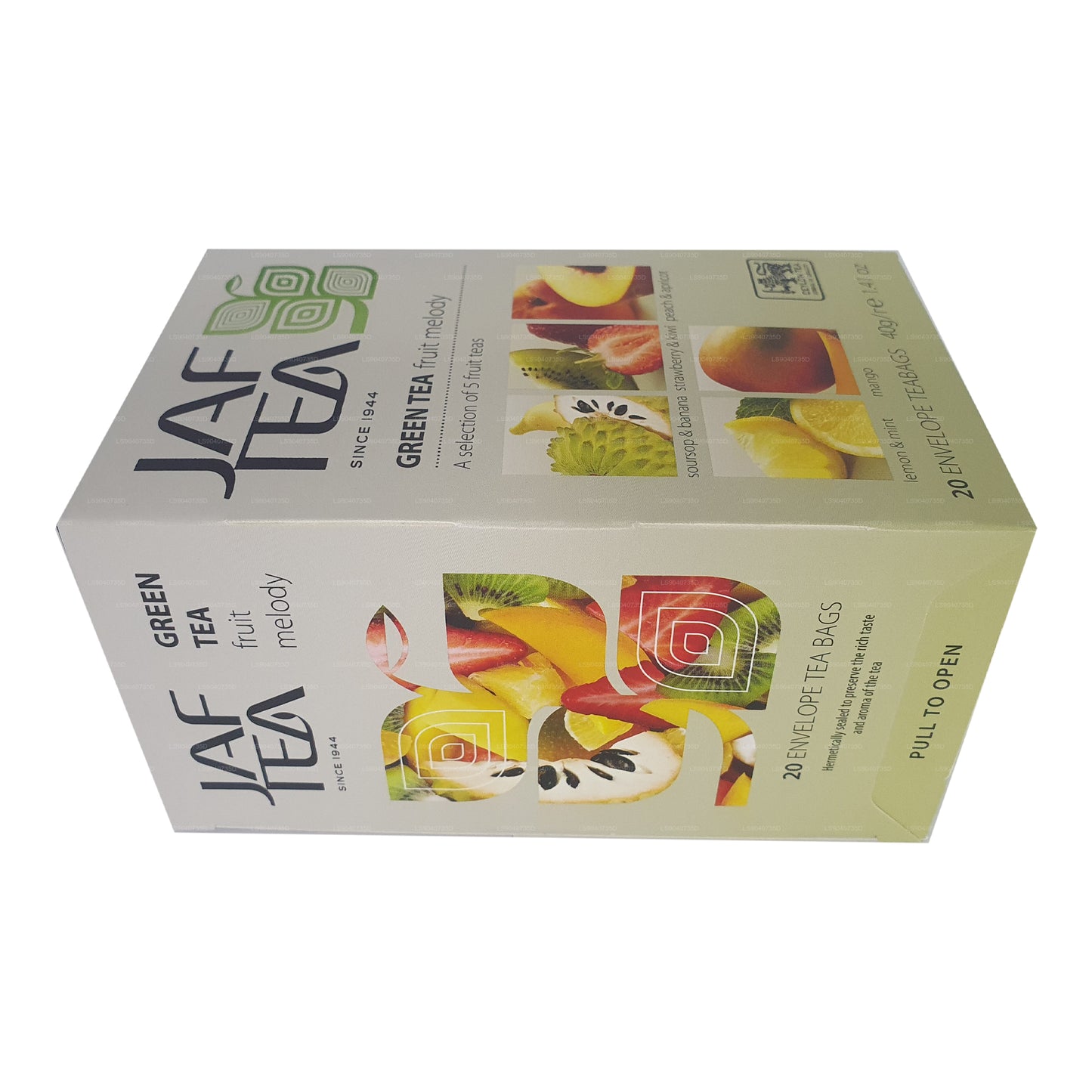Jaf Tea Pure Green Collection Thé vert Fruit Melody (40g) 20 sachets de thé