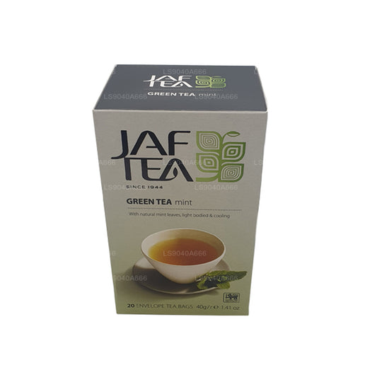 Sachets de thé en aluminium à la menthe de la collection Jaf Tea Pure Green Collection (40 g)