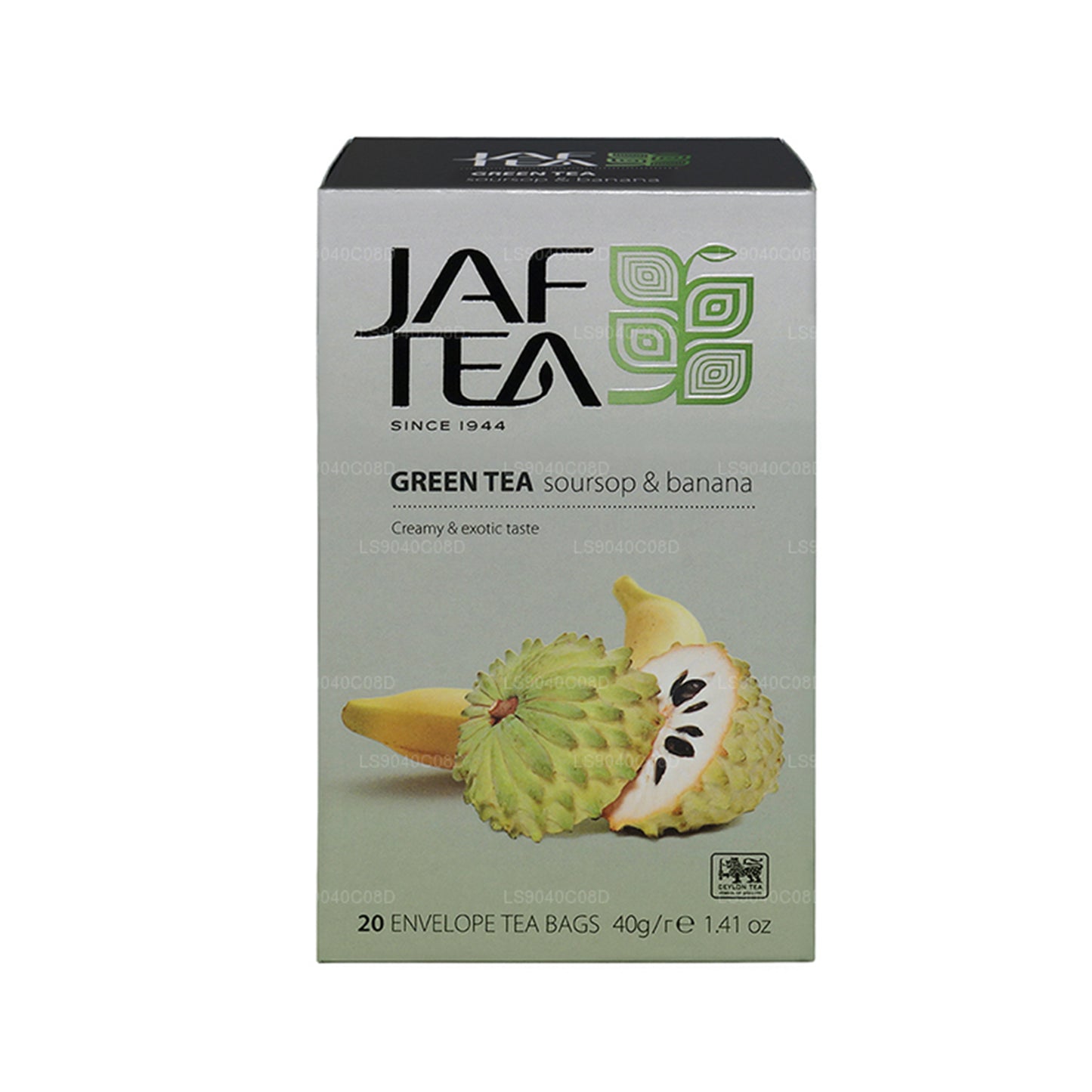 Jaf Tea Pure Green Collection Thé vert Corossol et banane (40 g) 20 sachets de thé