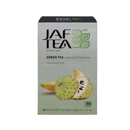 Jaf Tea Pure Green Collection Thé vert Corossol et banane (40 g) 20 sachets de thé