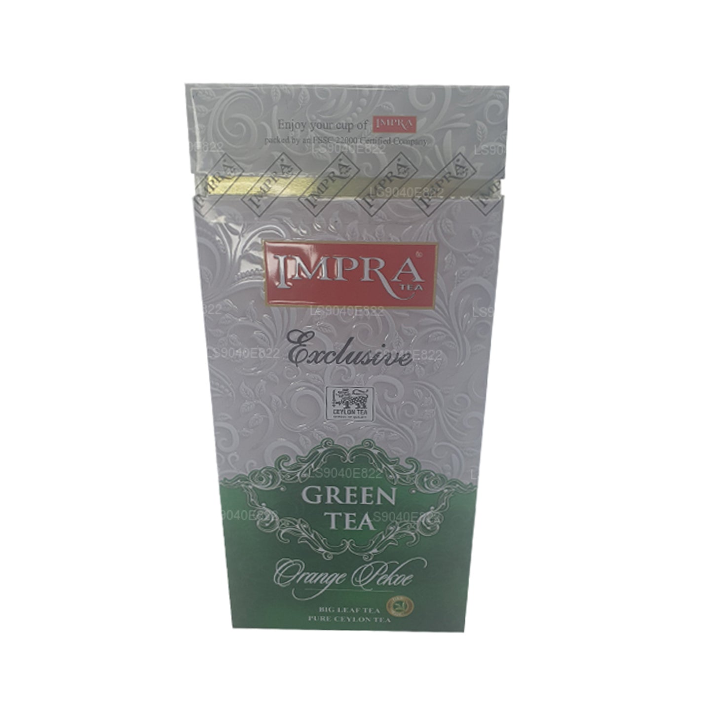Thé vert Big Leaf Impra Exclusive, orange Pekoe (200 g), boîte