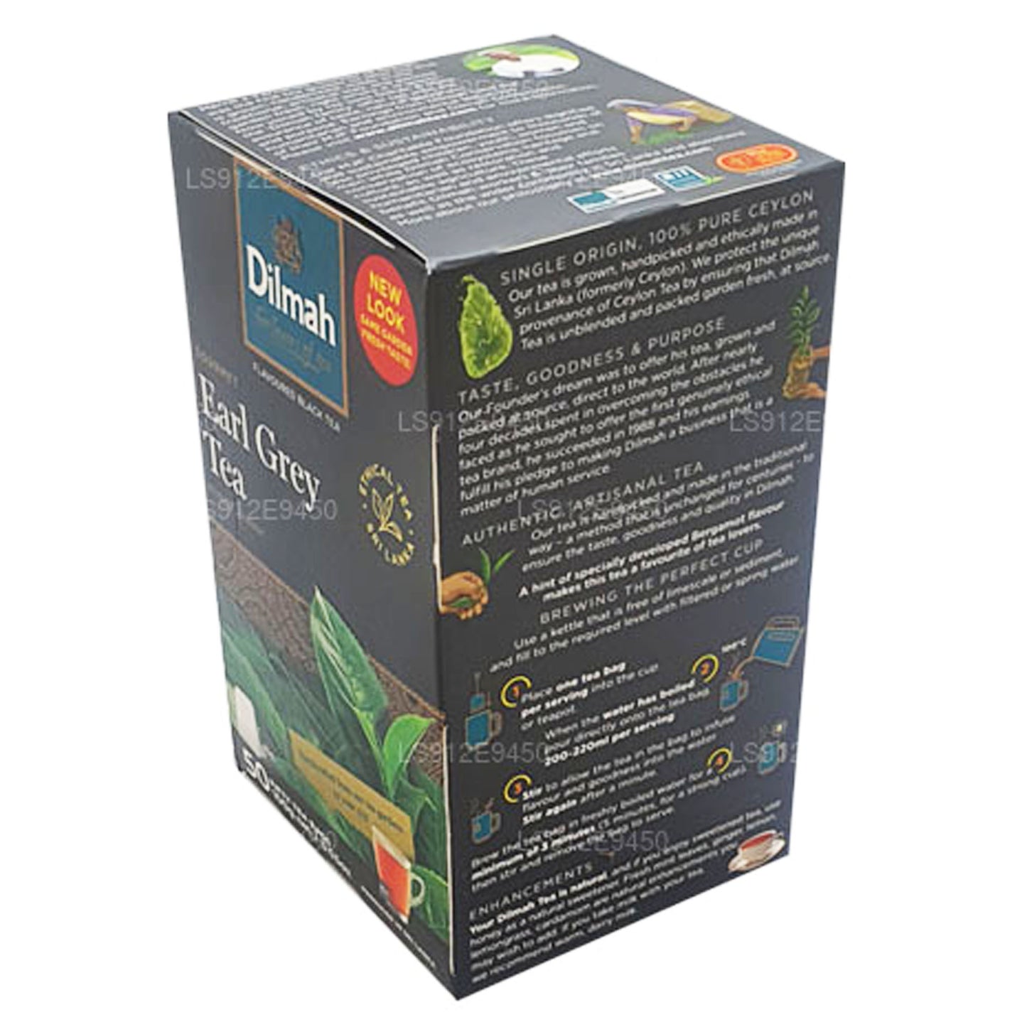 Thé Dilmah Earl Grey (100 g) 50 sachets de thé