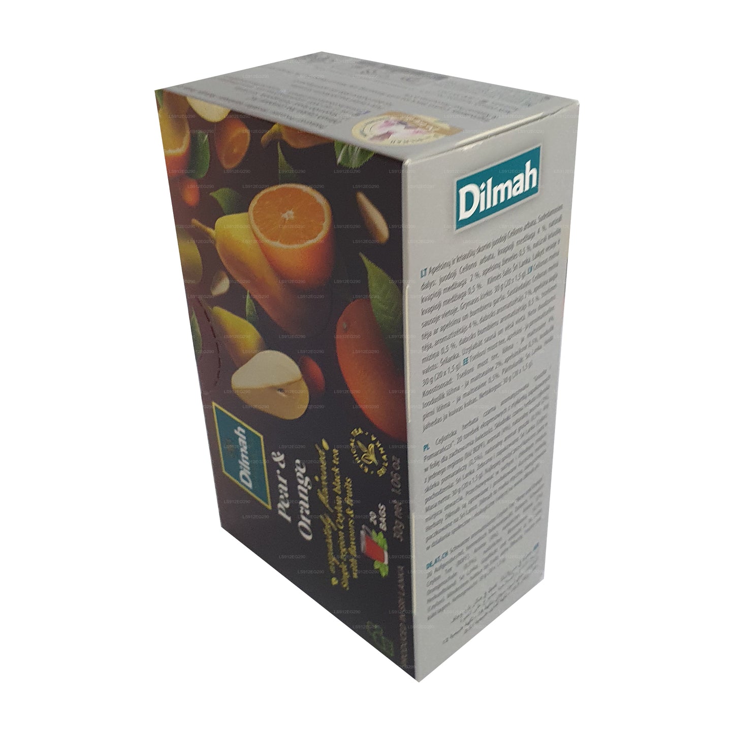 Thé noir de Ceylan aromatisé à la poire et à l'orange Dilmah (30g) 20 sachets de thé