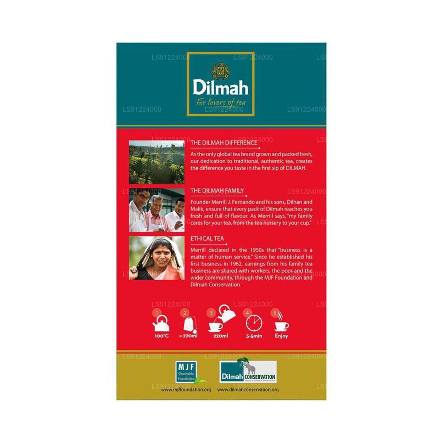 Thé pour petit-déjeuner anglais Dilmah (50 g) 25 sachets de thé