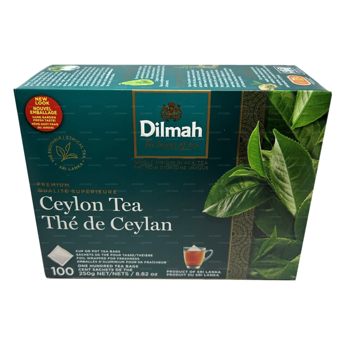 Thé de Ceylan Dilmah Premium (250 g) 100 sachets de thé sans étiquette