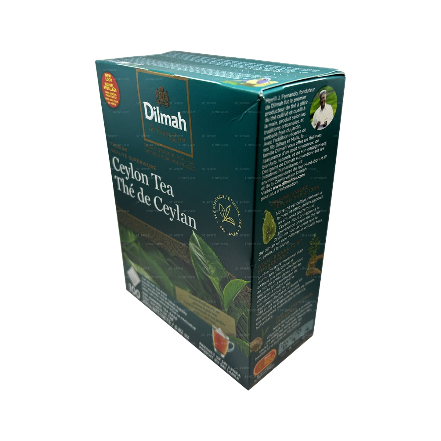 Thé de Ceylan Dilmah Premium (250 g) 100 sachets de thé sans étiquette