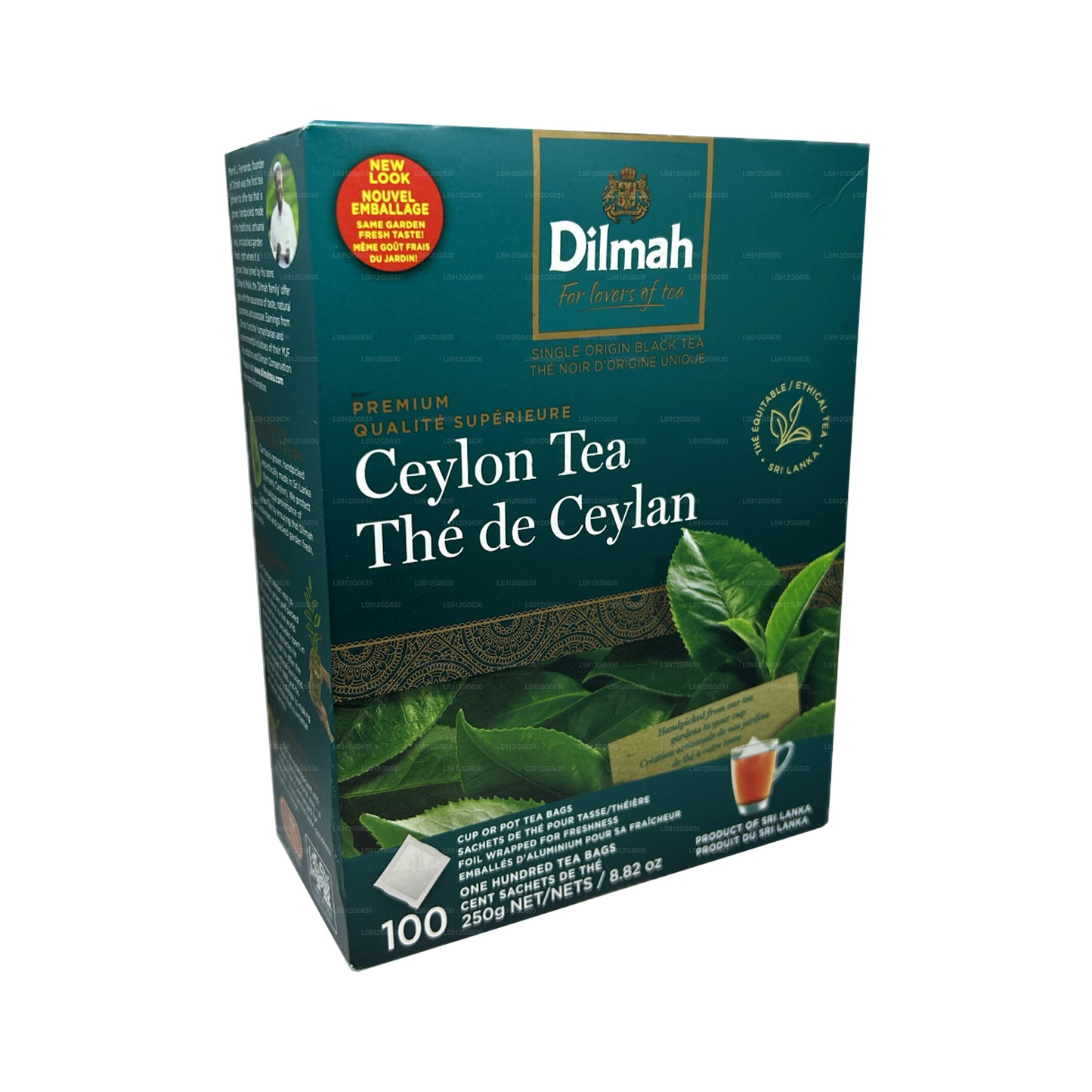 Thé de Ceylan Dilmah Premium (250 g) 100 sachets de thé sans étiquette
