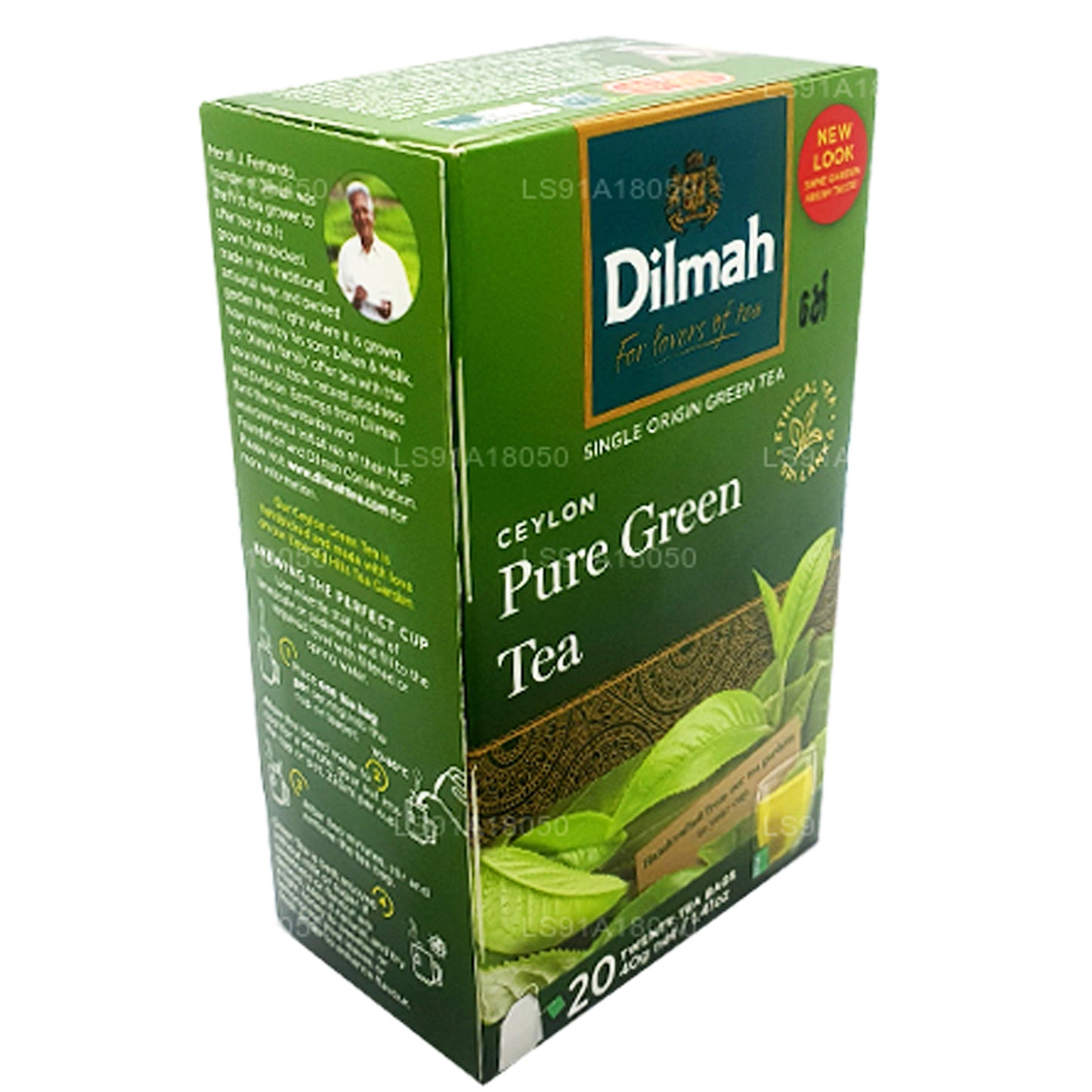 Thé vert Dilmah Pure Ceylan (40 g) 20 sachets de thé