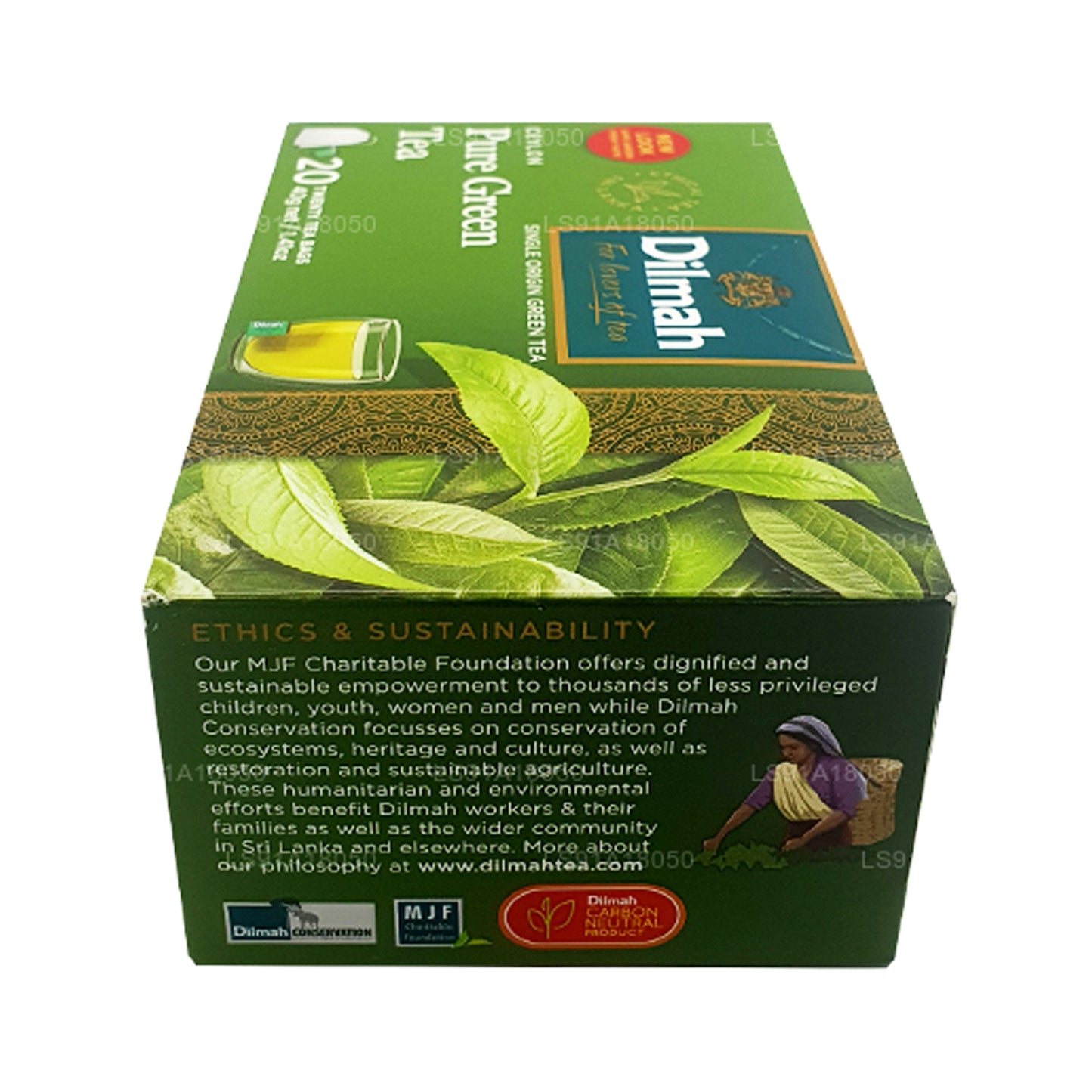 Thé vert Dilmah Pure Ceylan (40 g) 20 sachets de thé