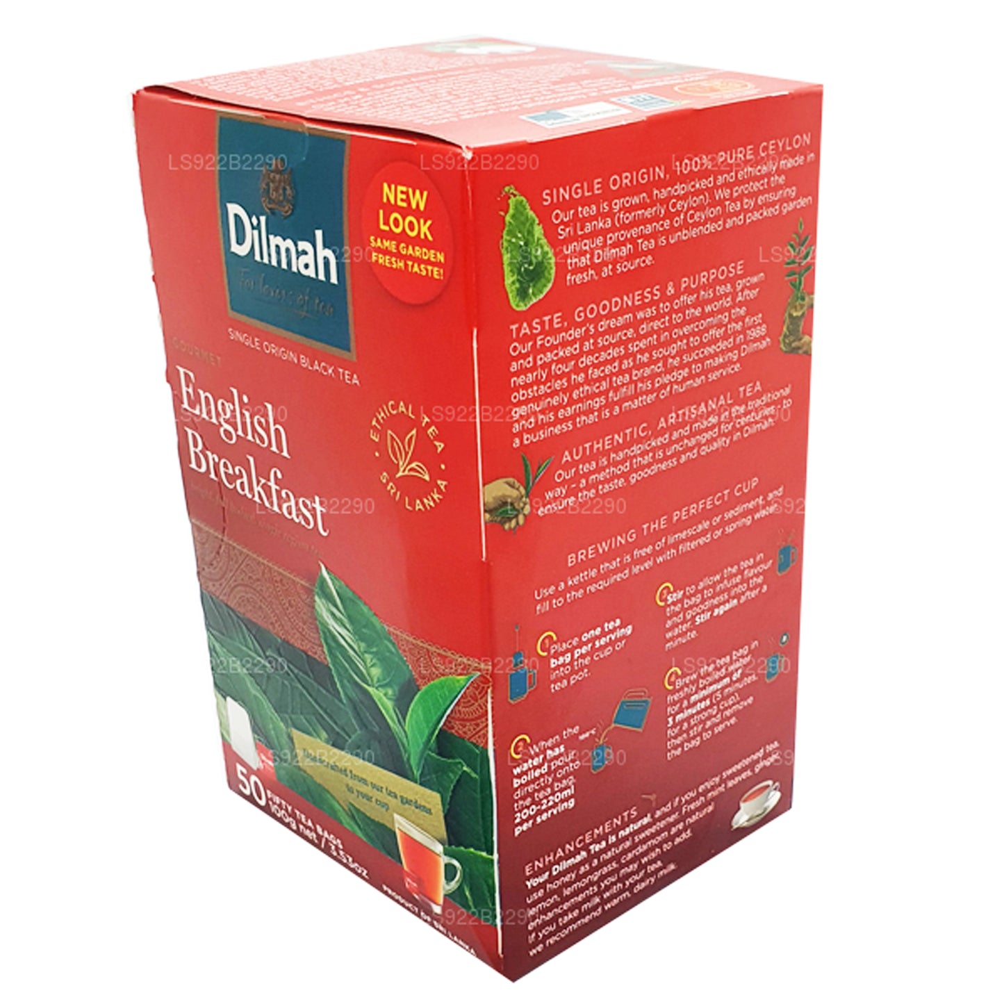 Thé anglais Dilmah pour petit déjeuner, 50 sachets de thé (100 g)