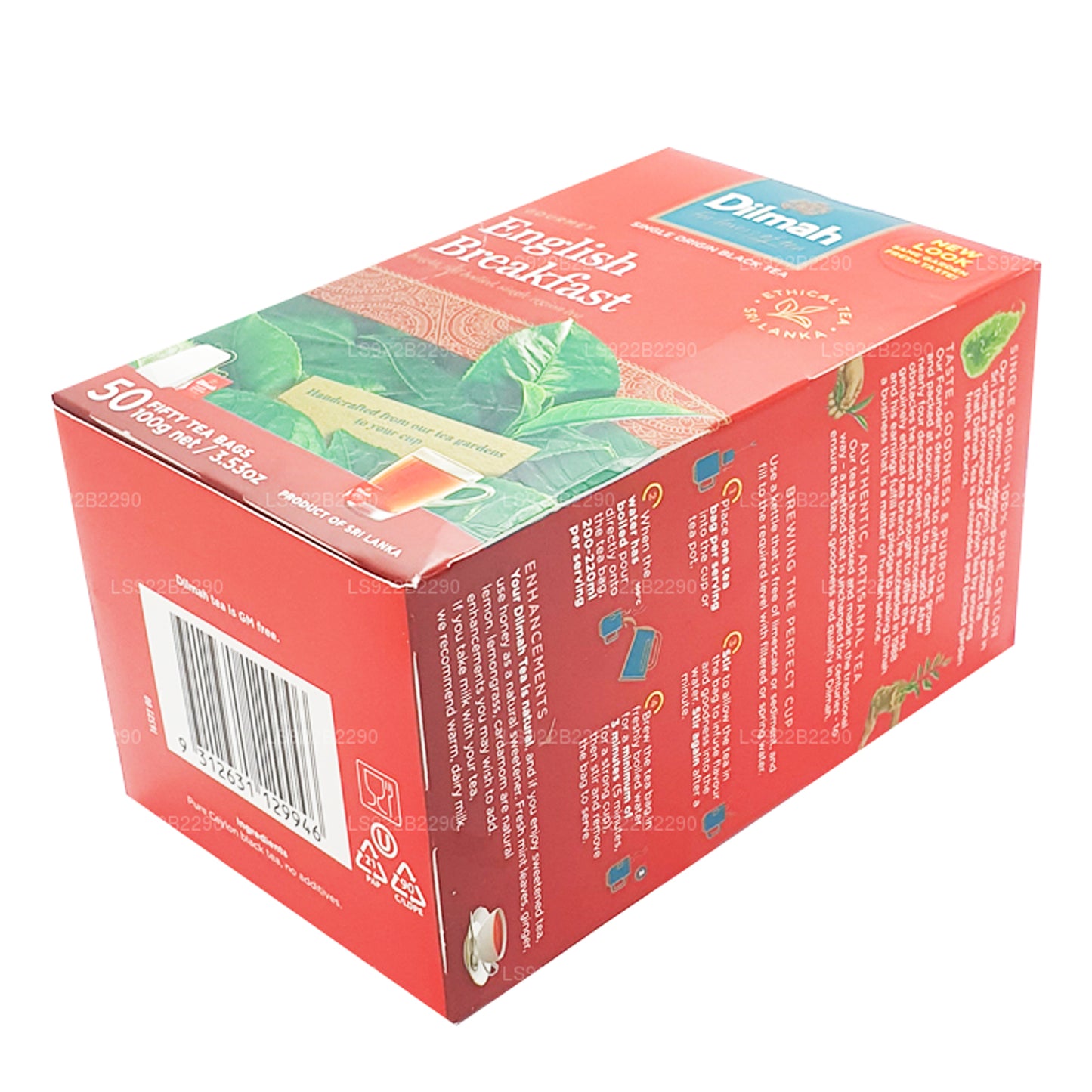 Thé anglais Dilmah pour petit déjeuner, 50 sachets de thé (100 g)