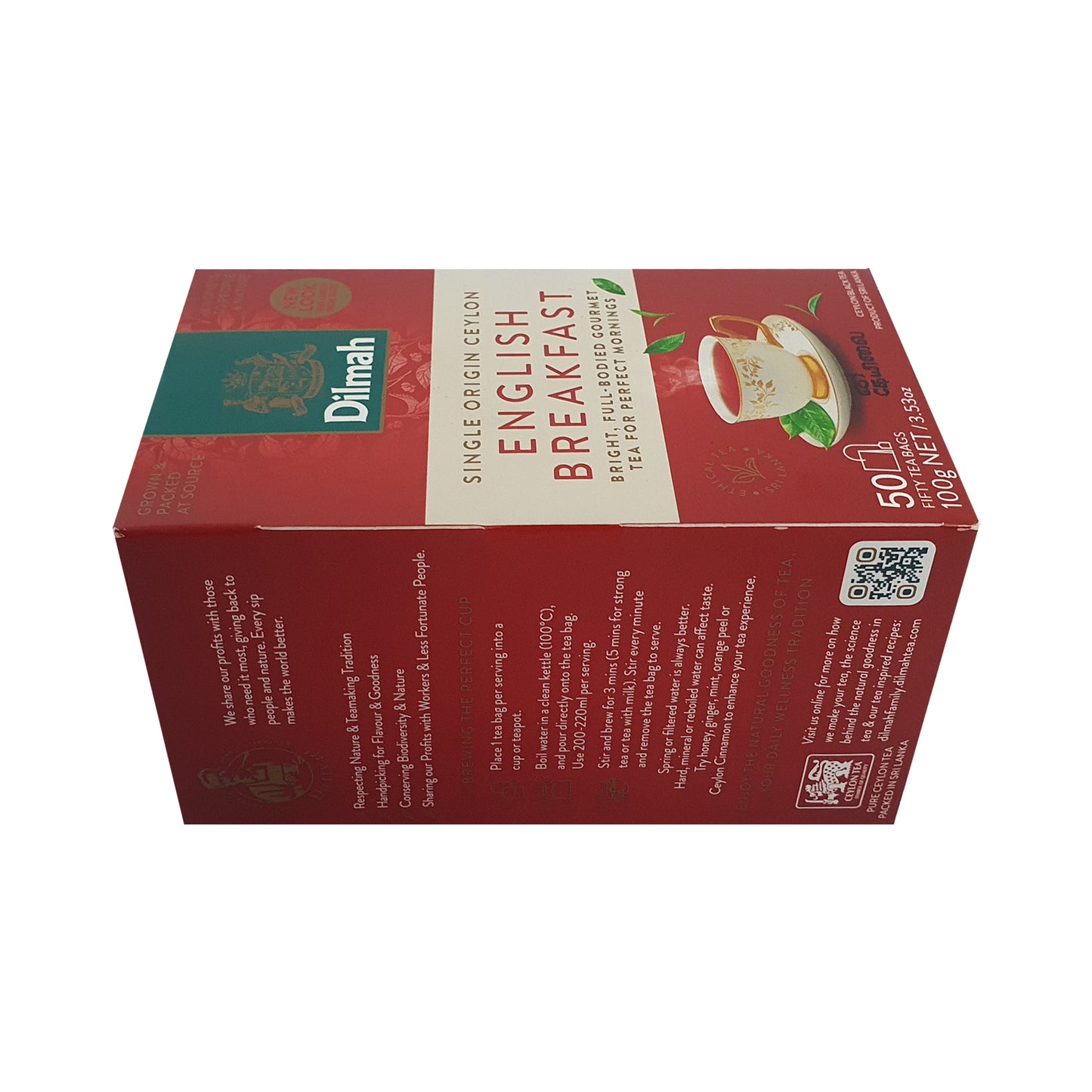 Thé anglais Dilmah pour petit déjeuner, 50 sachets de thé (100 g)