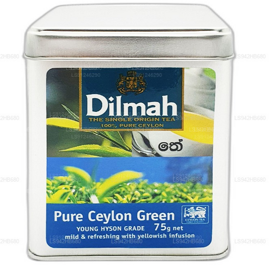Boîte à thé vert Dilmah Pure Ceylan (YOUNG HYSON GRADE) en vrac (75 g)