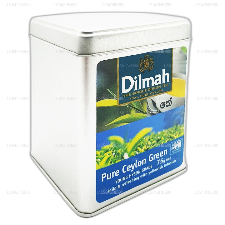 Boîte à thé vert Dilmah Pure Ceylan (YOUNG HYSON GRADE) en vrac (75 g)