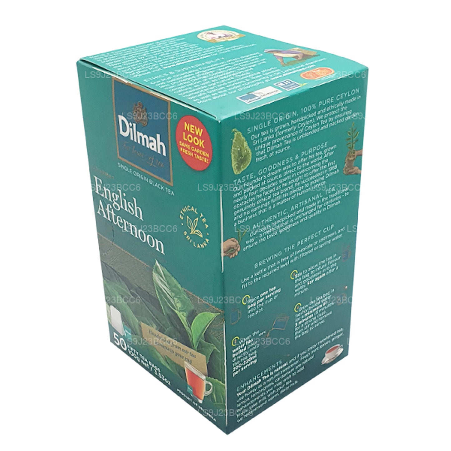 Thé d'après-midi anglais Dilmah, 50 sachets de thé (100 g)