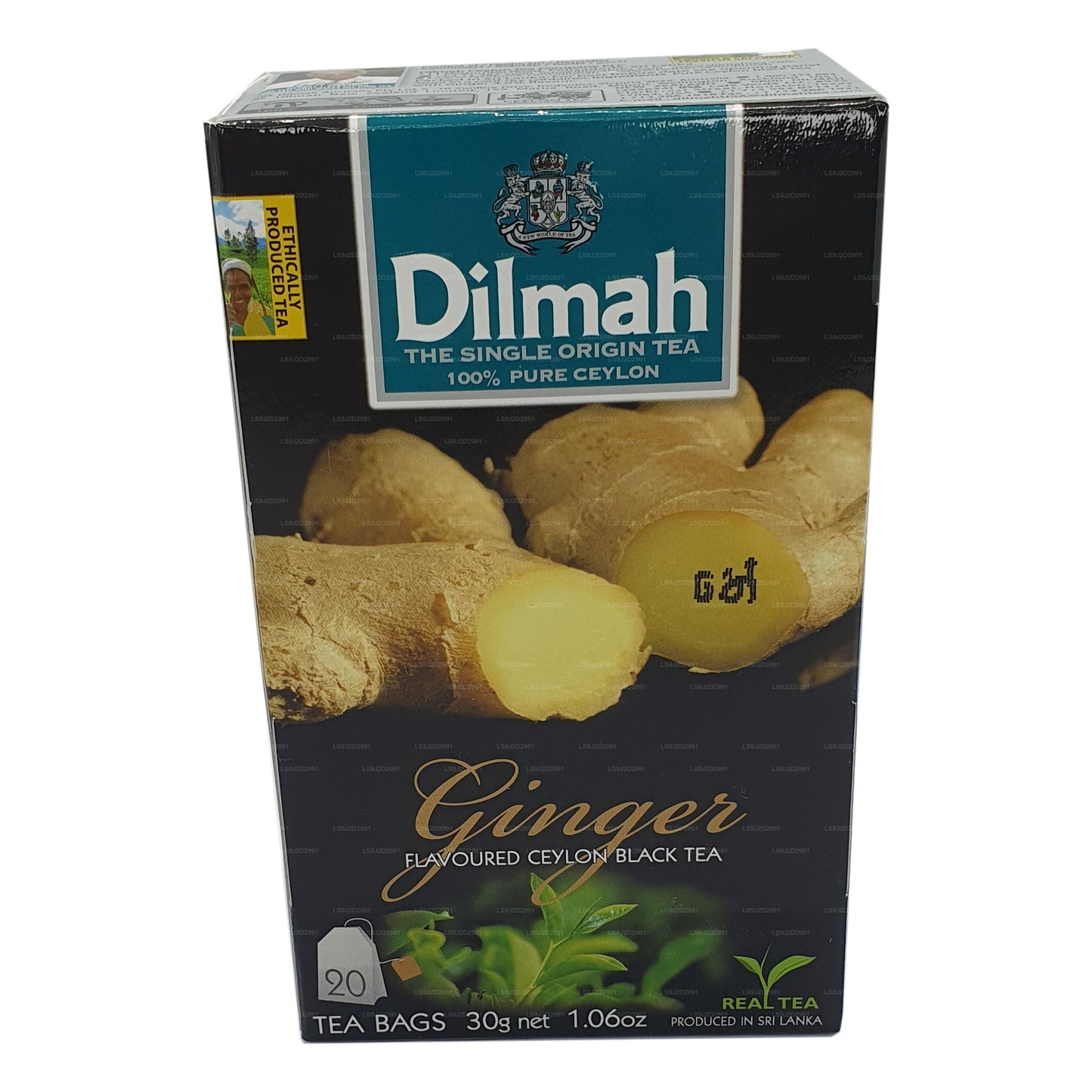Thé noir aromatisé au gingembre Dilmah (30g) 20 sachets de thé