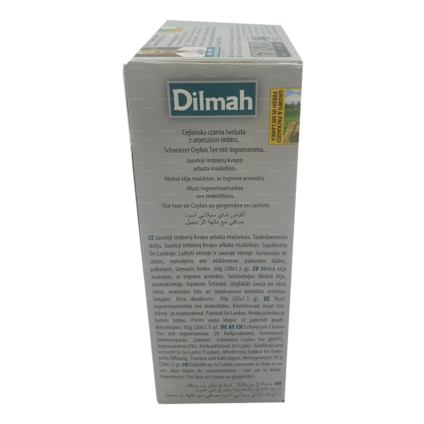 Thé noir aromatisé au gingembre Dilmah (30g) 20 sachets de thé