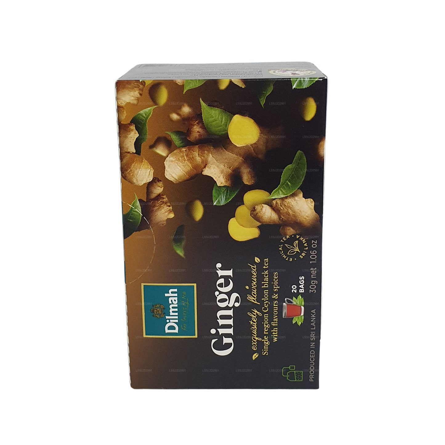 Thé noir aromatisé au gingembre Dilmah (30g) 20 sachets de thé