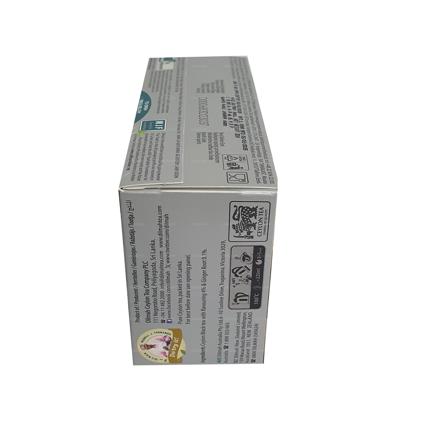 Thé noir aromatisé au gingembre Dilmah (30g) 20 sachets de thé