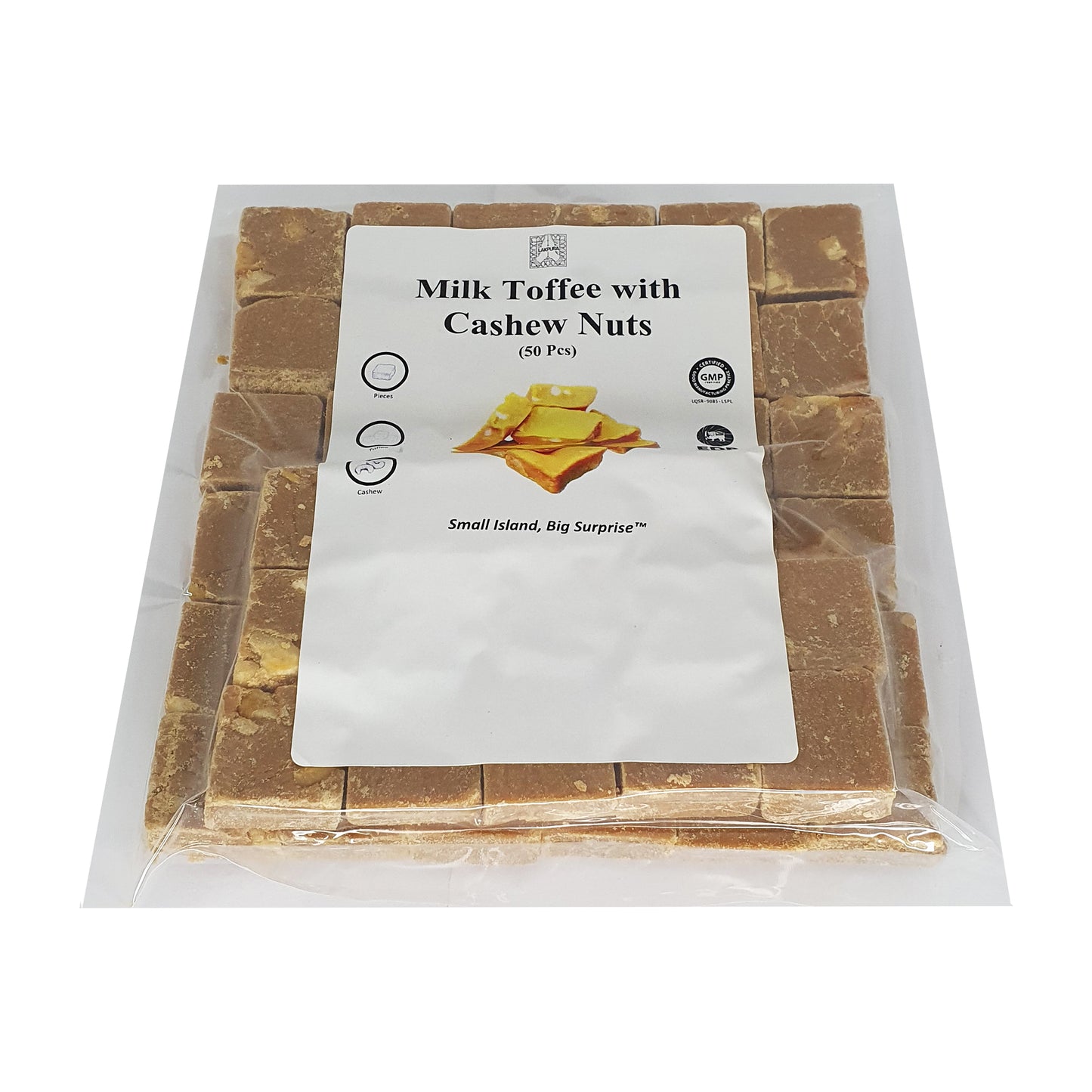 Caramel au lait Lakpura avec noix de cajou (50 pièces)