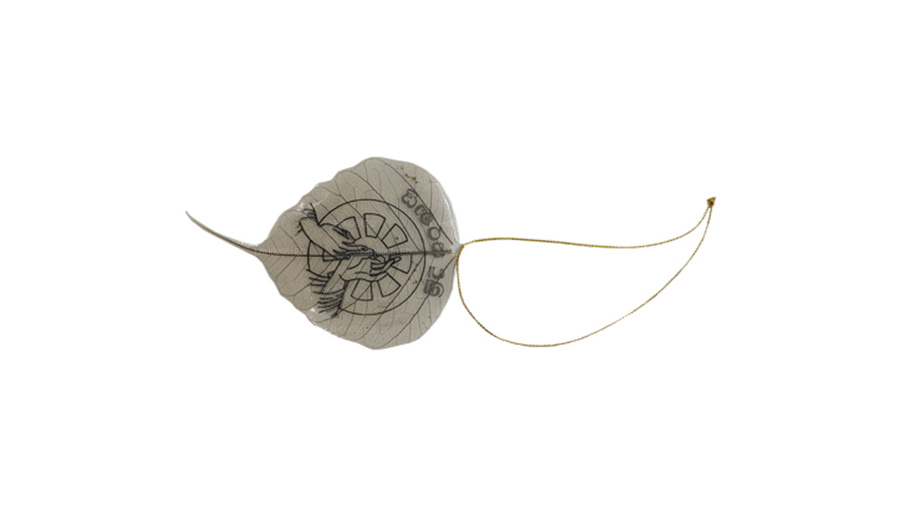 Décoration à suspendre en forme de feuilles de bodhi naturelles