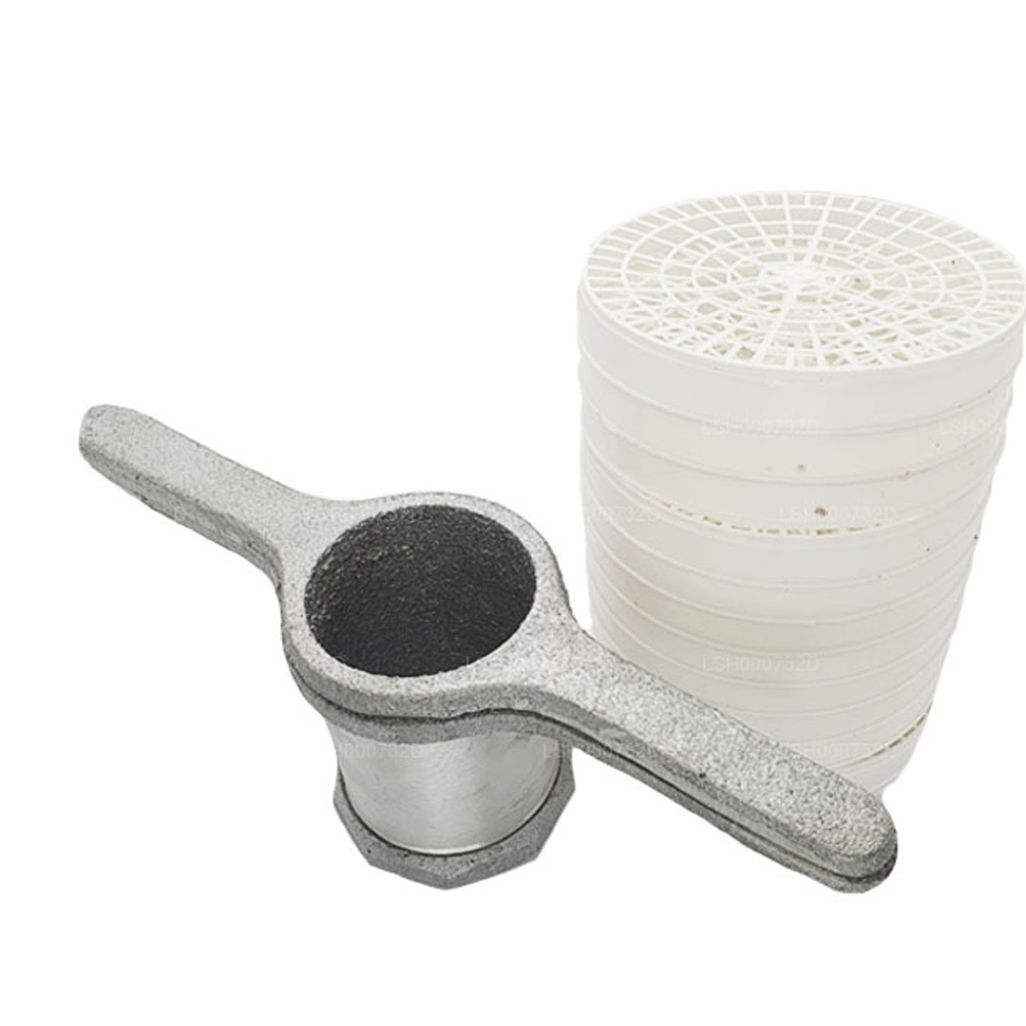 Machine à trémie à cordes (aluminium) et 12 plateaux en plastique