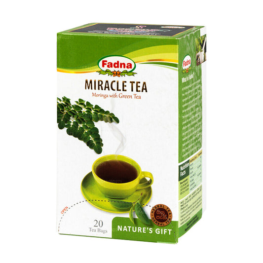 Fadna Miracle Tea Moringa avec thé vert (40 g) 20 sachets de thé