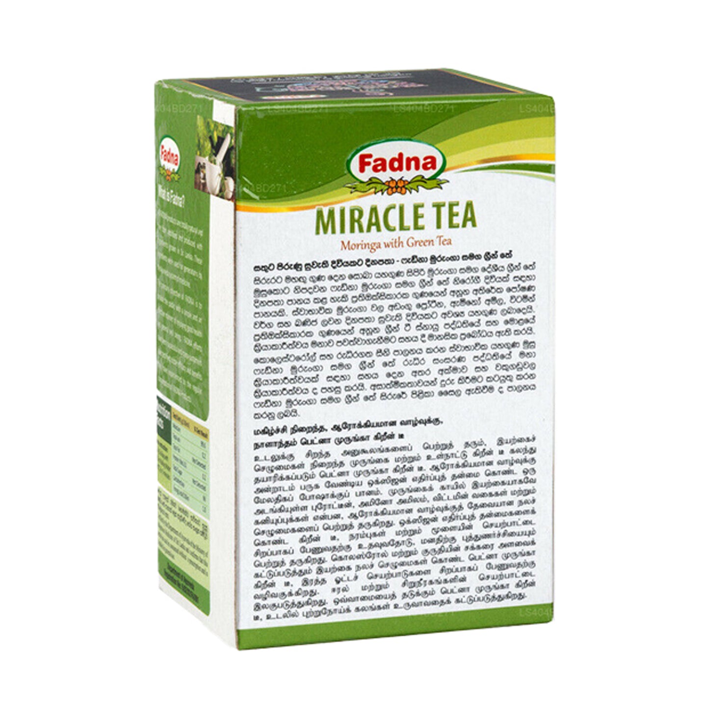 Fadna Miracle Tea Moringa avec thé vert (40 g) 20 sachets de thé