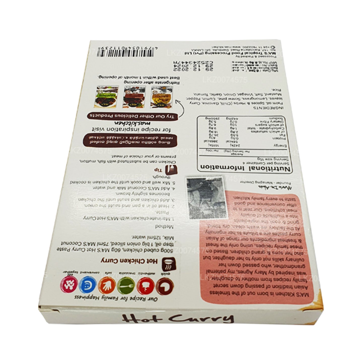 Pâte de curry chaude sri lankaise MA's Kitchen (60g)