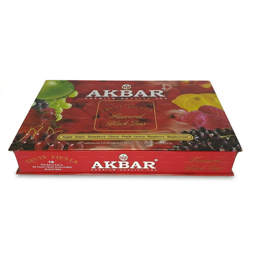 Coffret cadeau de thé noir aromatisé Akbar Fruit Fiesta 80 sachets de thé (160 g)