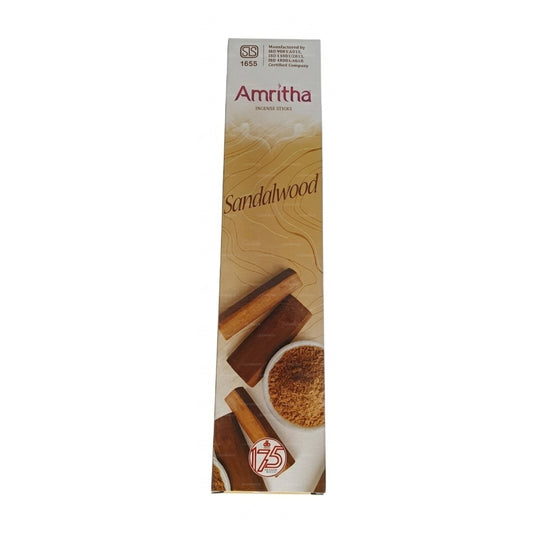 Bâtonnets d'encens Amritha au bois de santal (15 bâtonnets) (19 g)