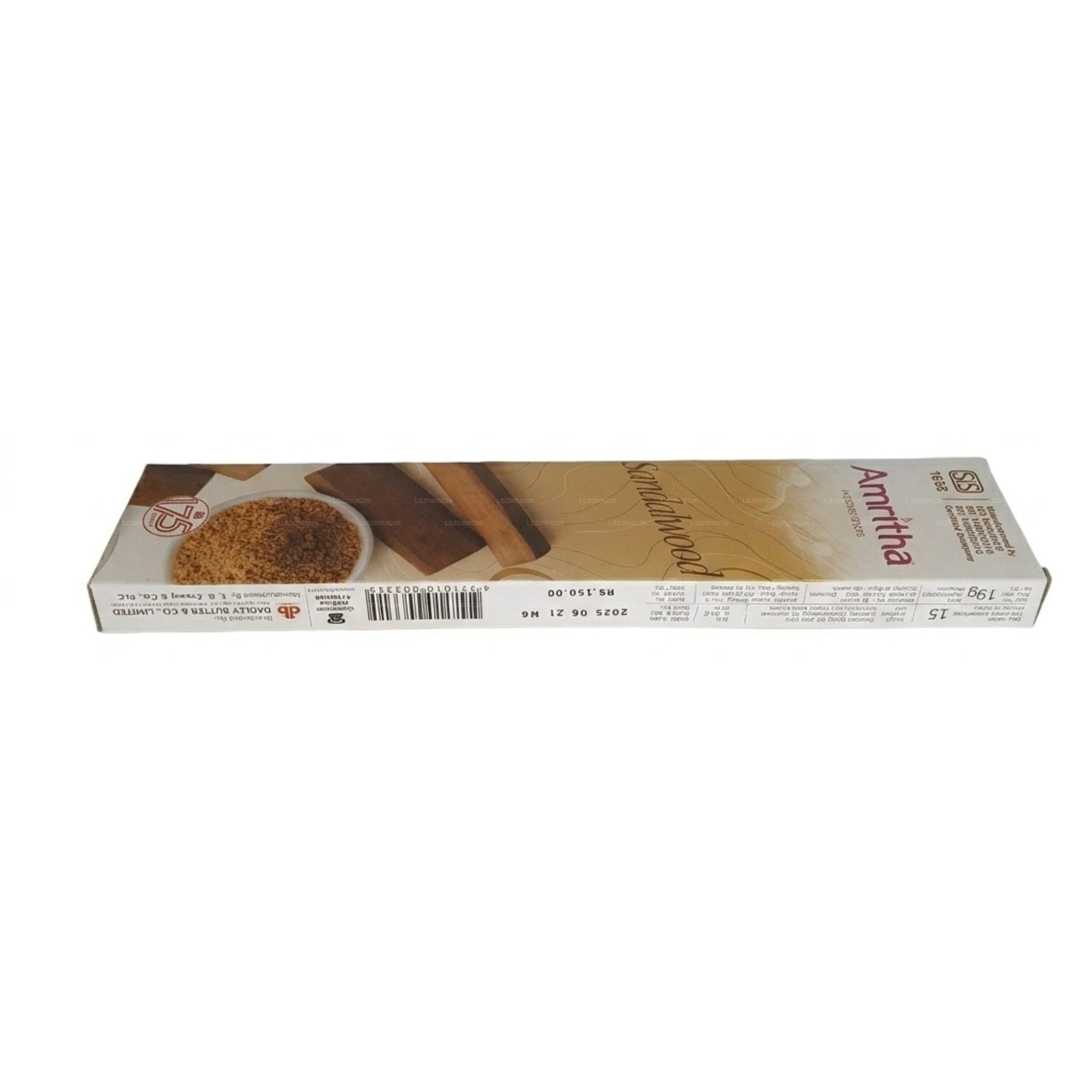 Bâtonnets d'encens Amritha au bois de santal (15 bâtonnets) (19 g)