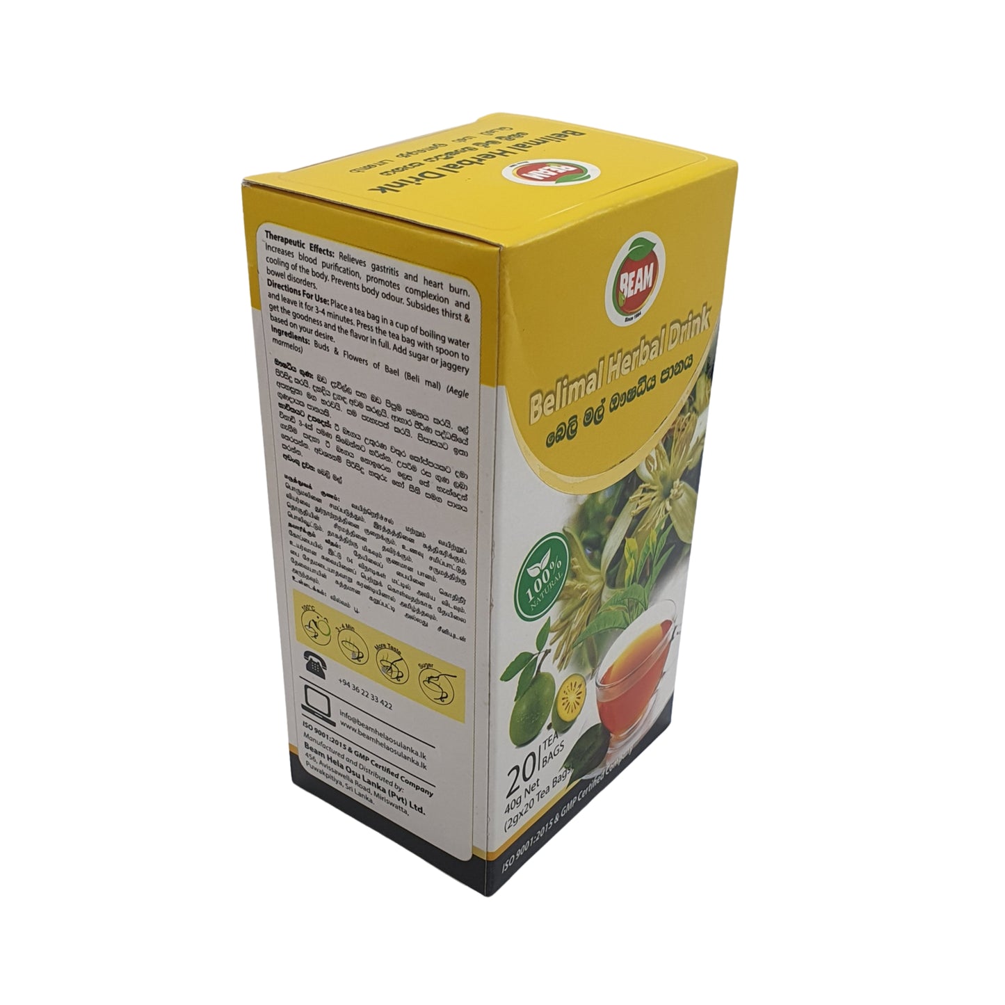 Thé Beam Belimal (40 g) 20 sachets de thé