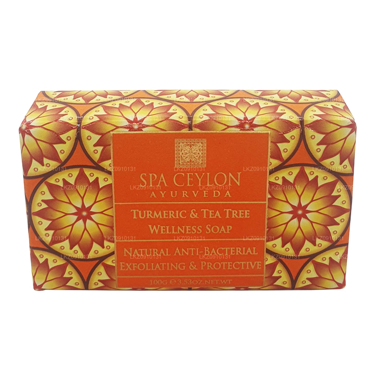 Savon de bien-être exfoliant antibactérien au curcuma et à l'arbre à thé Spa Ceylan (100 g)