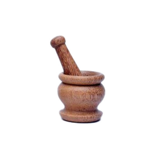 Motar et pilon en bois Lakpura (Wangediya) Hauteur (8 cm)