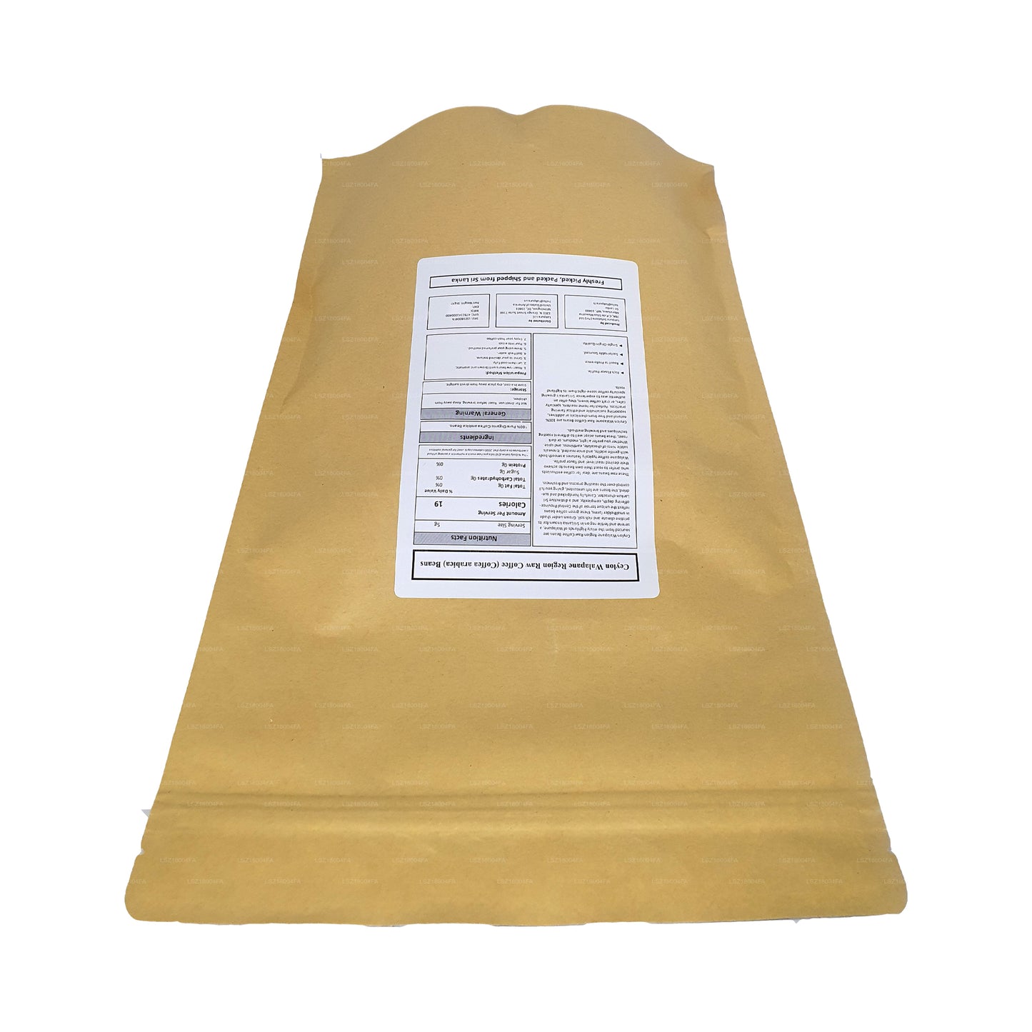 Café en grains crus de la région de Walapane, Lakpura, Ceylan