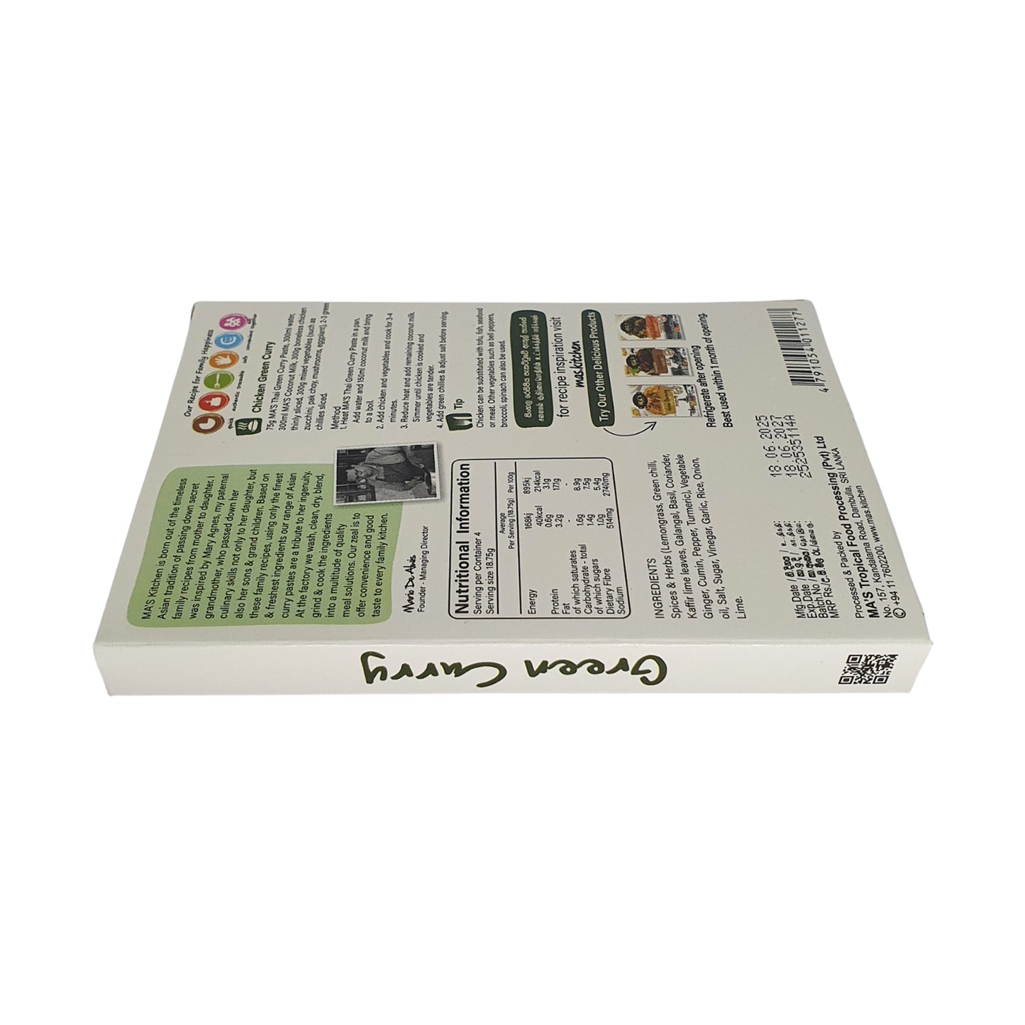 Pâte de curry vert thaï MA's Kitchen (60g)