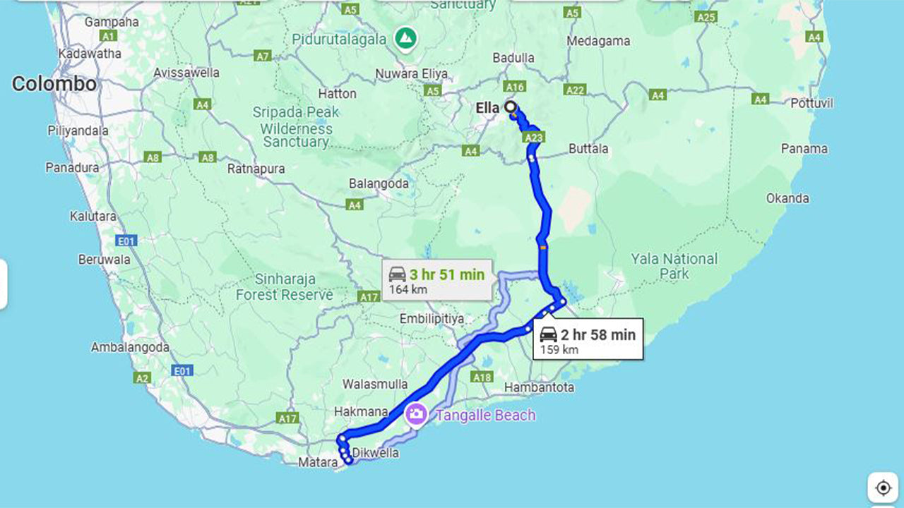 Transfert privé d'Ella City à Mirissa City