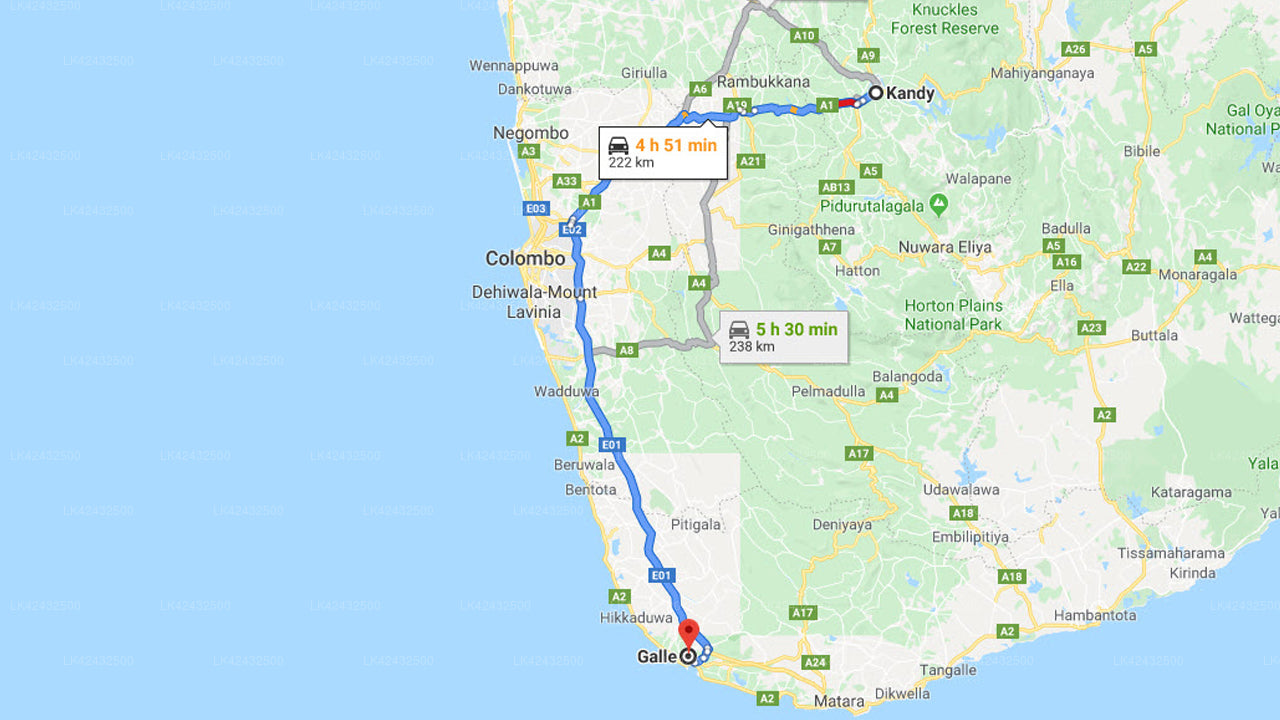 Kandy City to Galle City Private Transfer