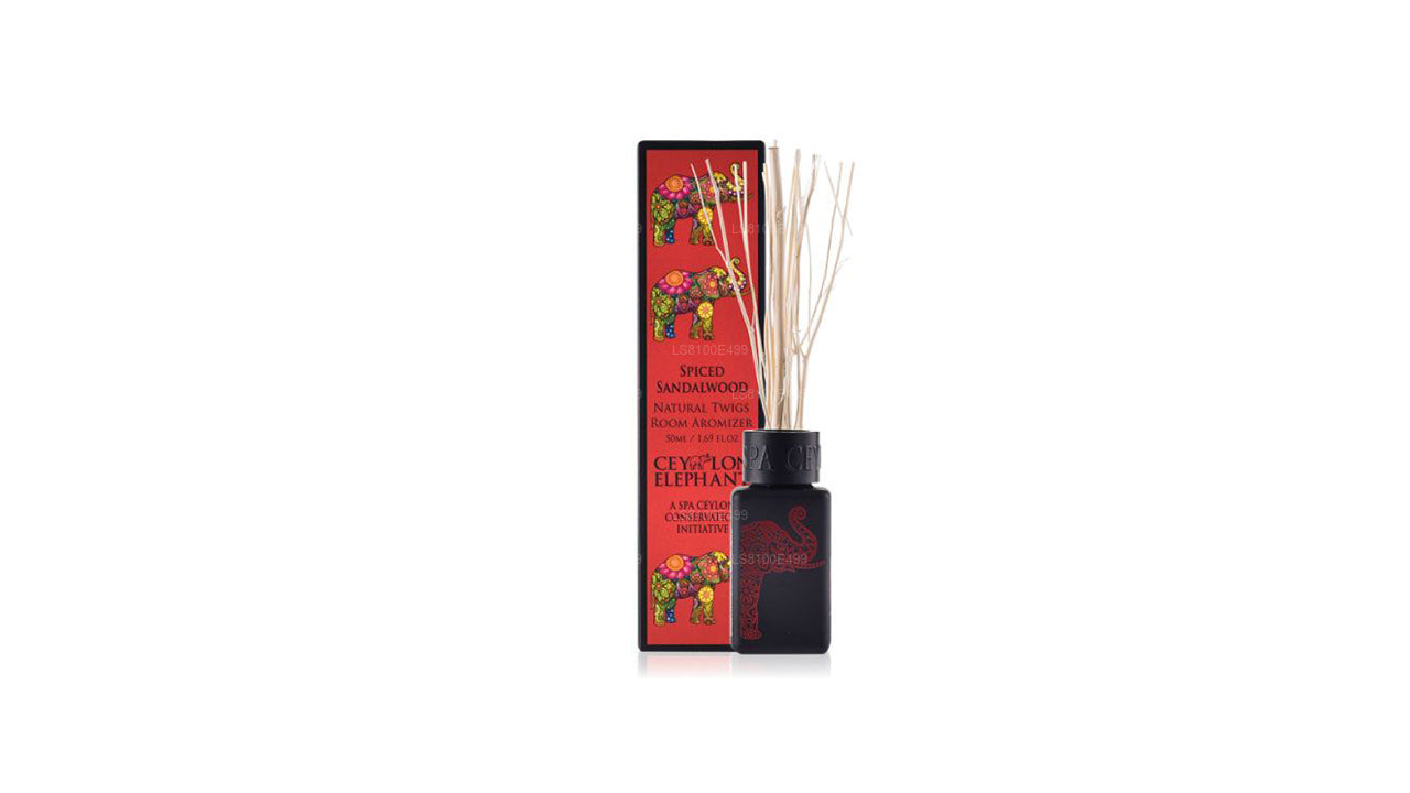 Aromatiseur d'intérieur Spa Ceylon Ceylon Elephant épicé au bois de santal naturel pour brindilles (50 ml)