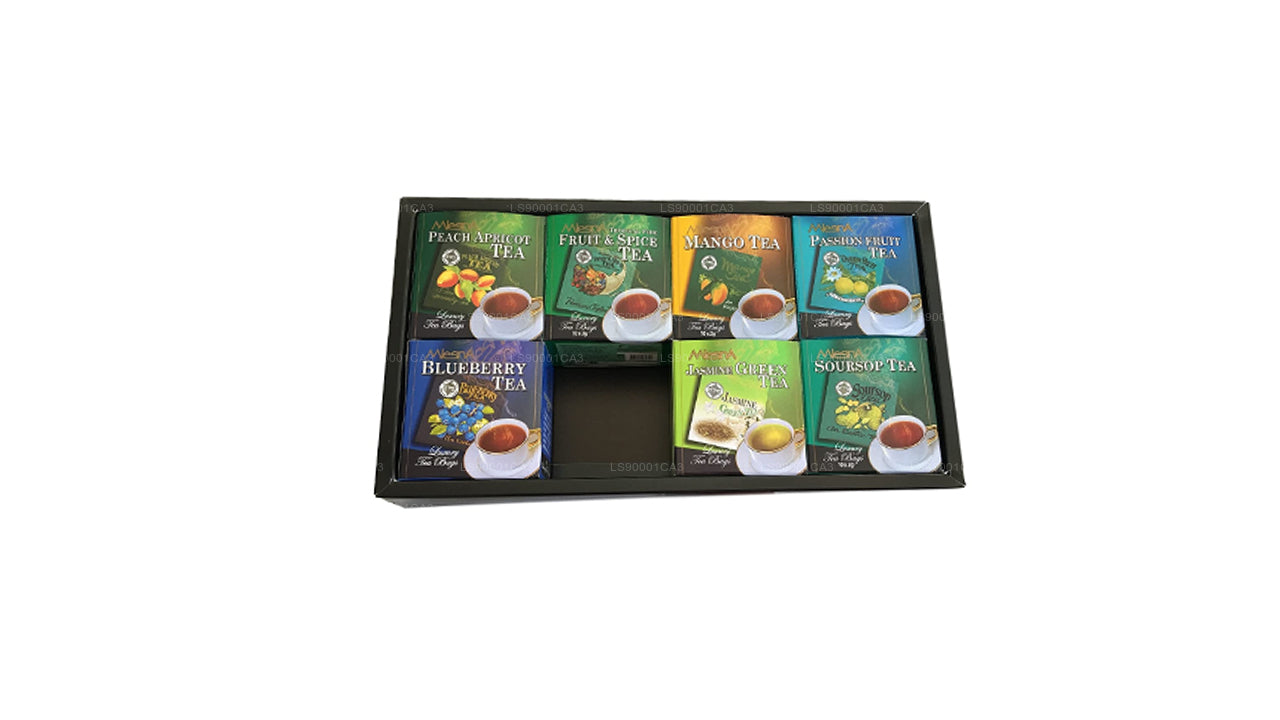 Sachets de thé en aluminium de luxe assortis à 8 saveurs Melesna Sensations (160 g)