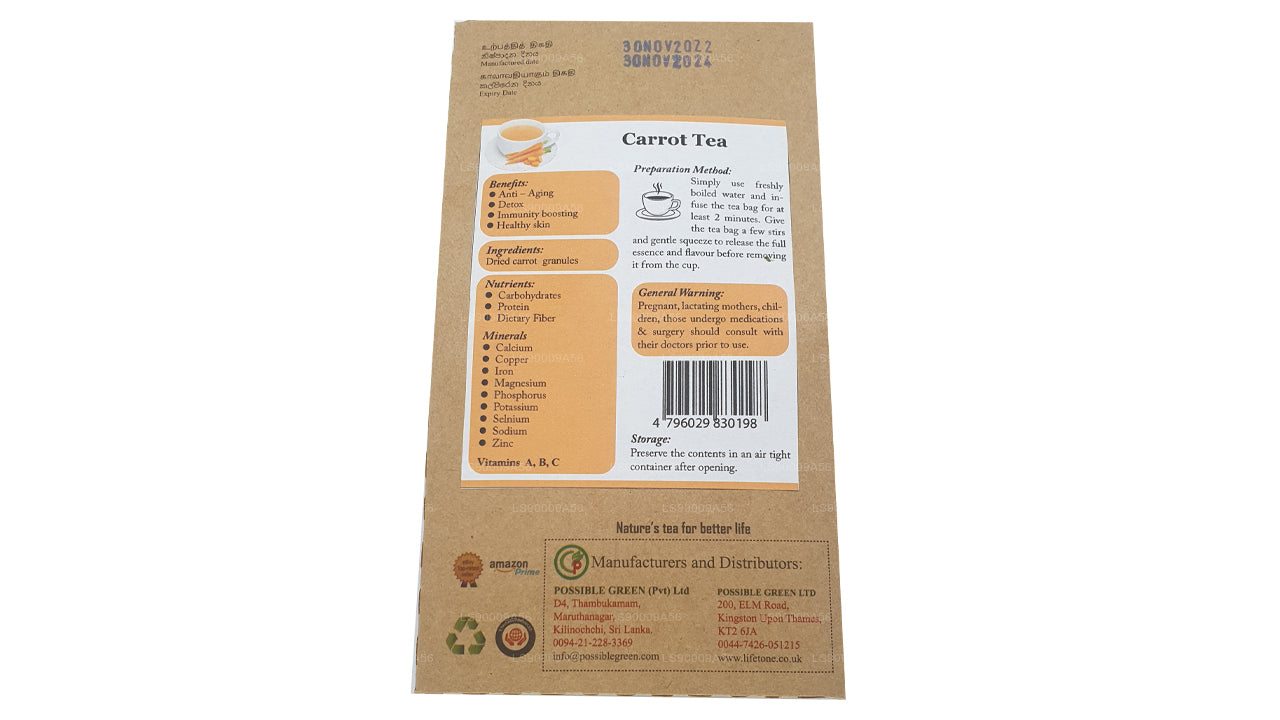 Thé aux carottes pur et naturel (40g)